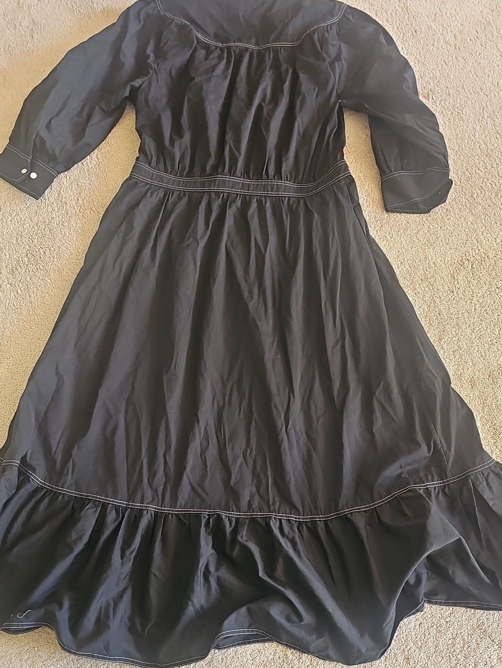 Ralph Lauren Black Cotton Midi Dress - Picture 6 of 10